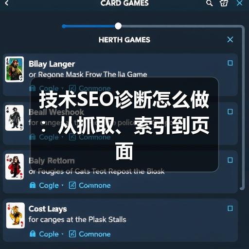 技术SEO诊断怎么做:从抓取、索引到页面体验的系统检查方法
